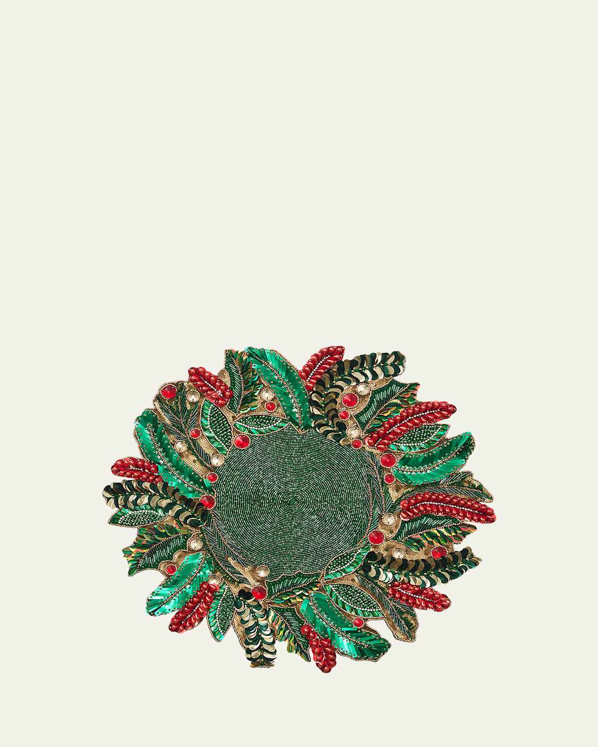 Holly and Sprig Beaded Placemat