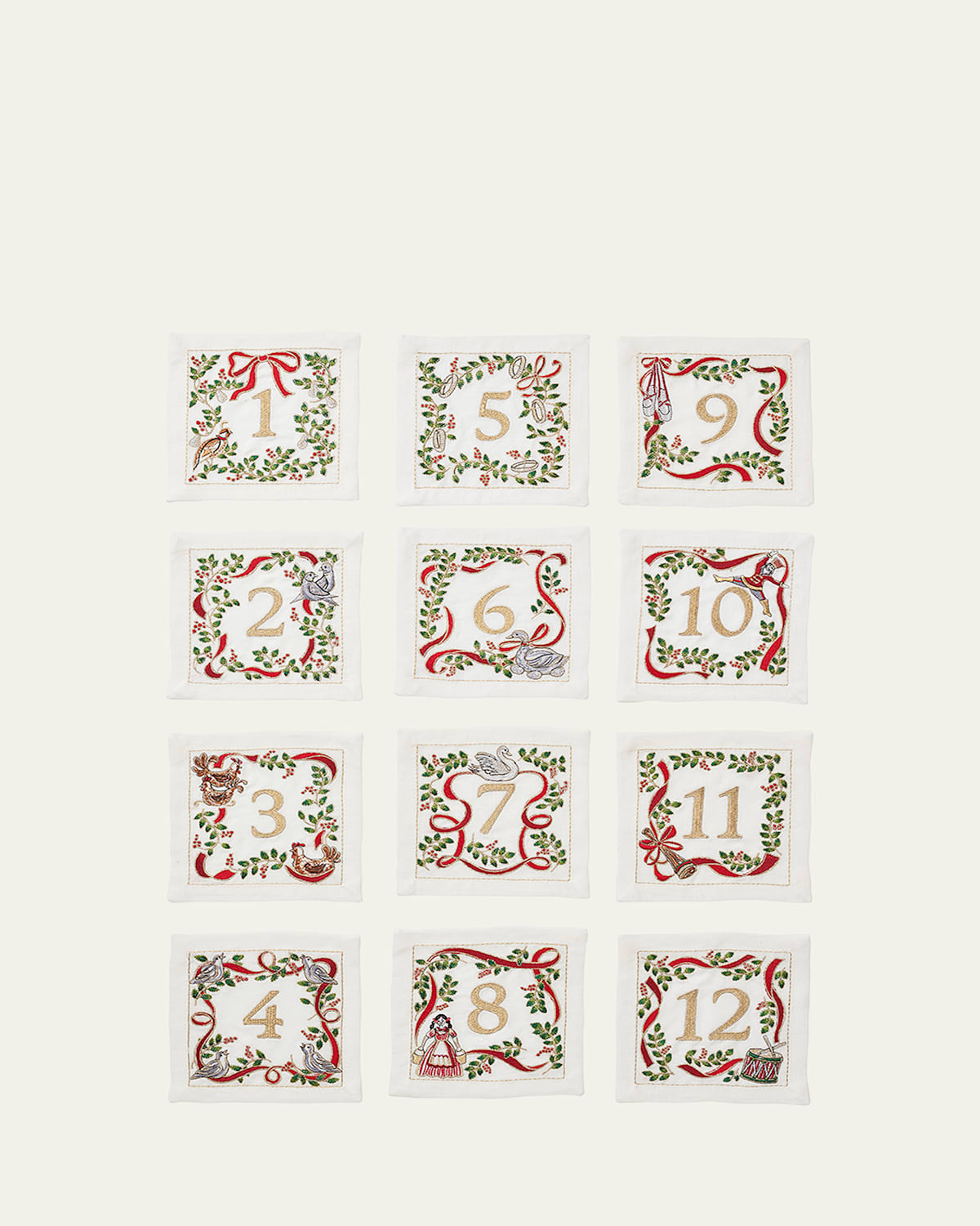 Christmas Carol Cocktail Napkins, Set of 12