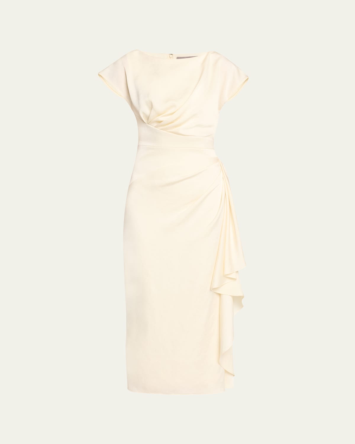 Florence Draped Short-Sleeve Midi Dress