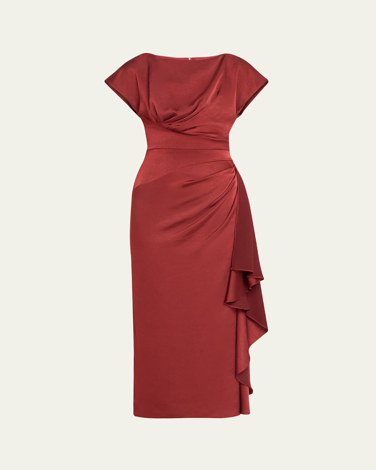 Florence Draped Short-Sleeve Midi Dress