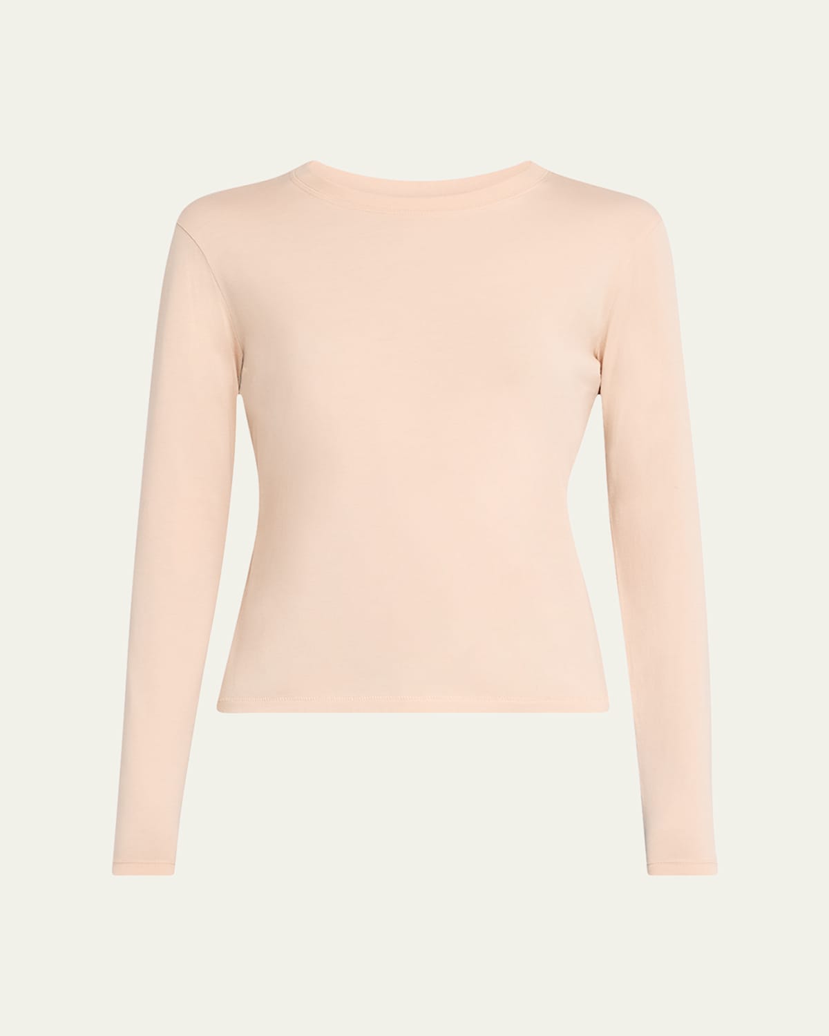 Frame Long-sleeve Baby Tee In Almond Pink
