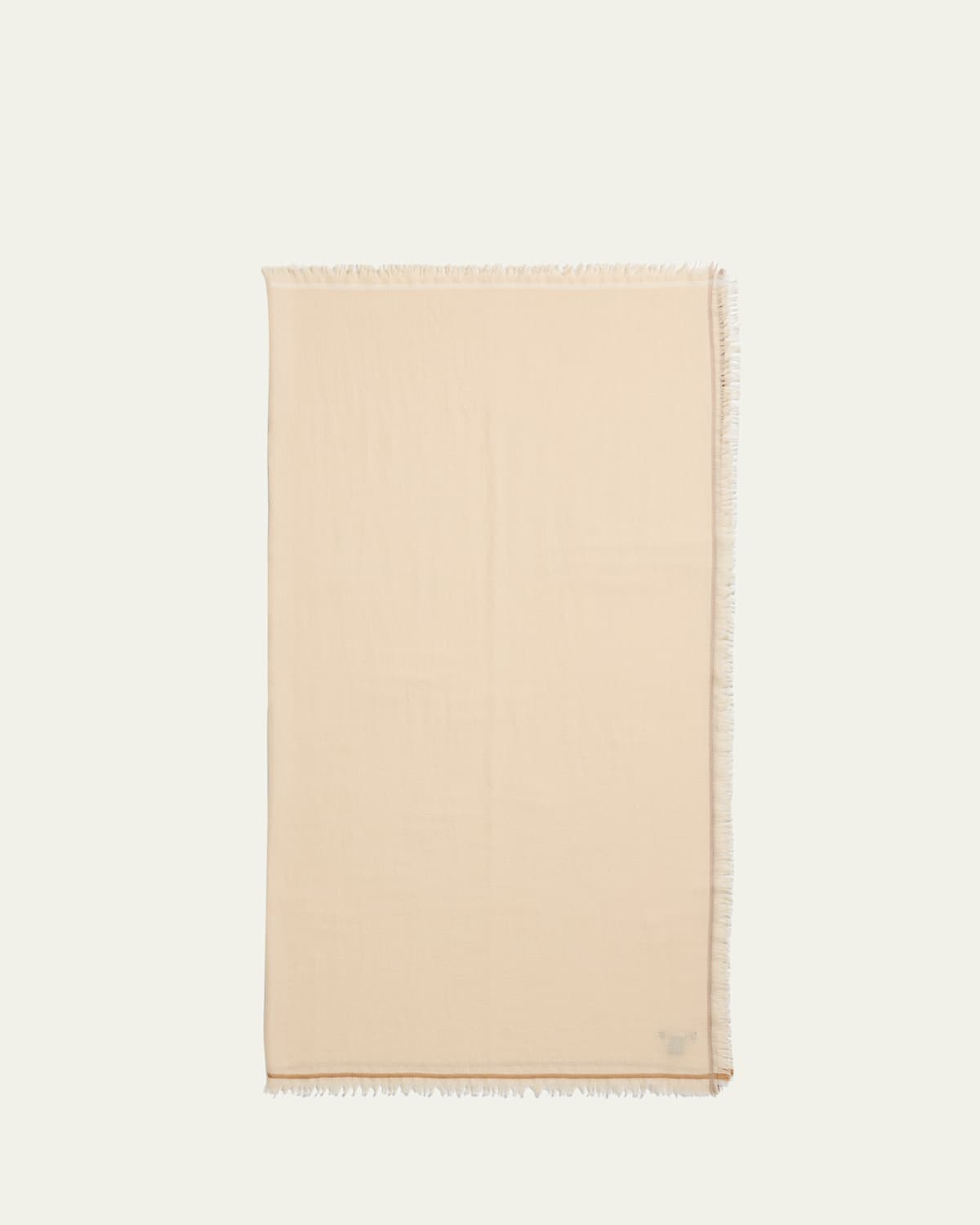 Loro Piana Cashmere Striped Trim Scarf In Neutral