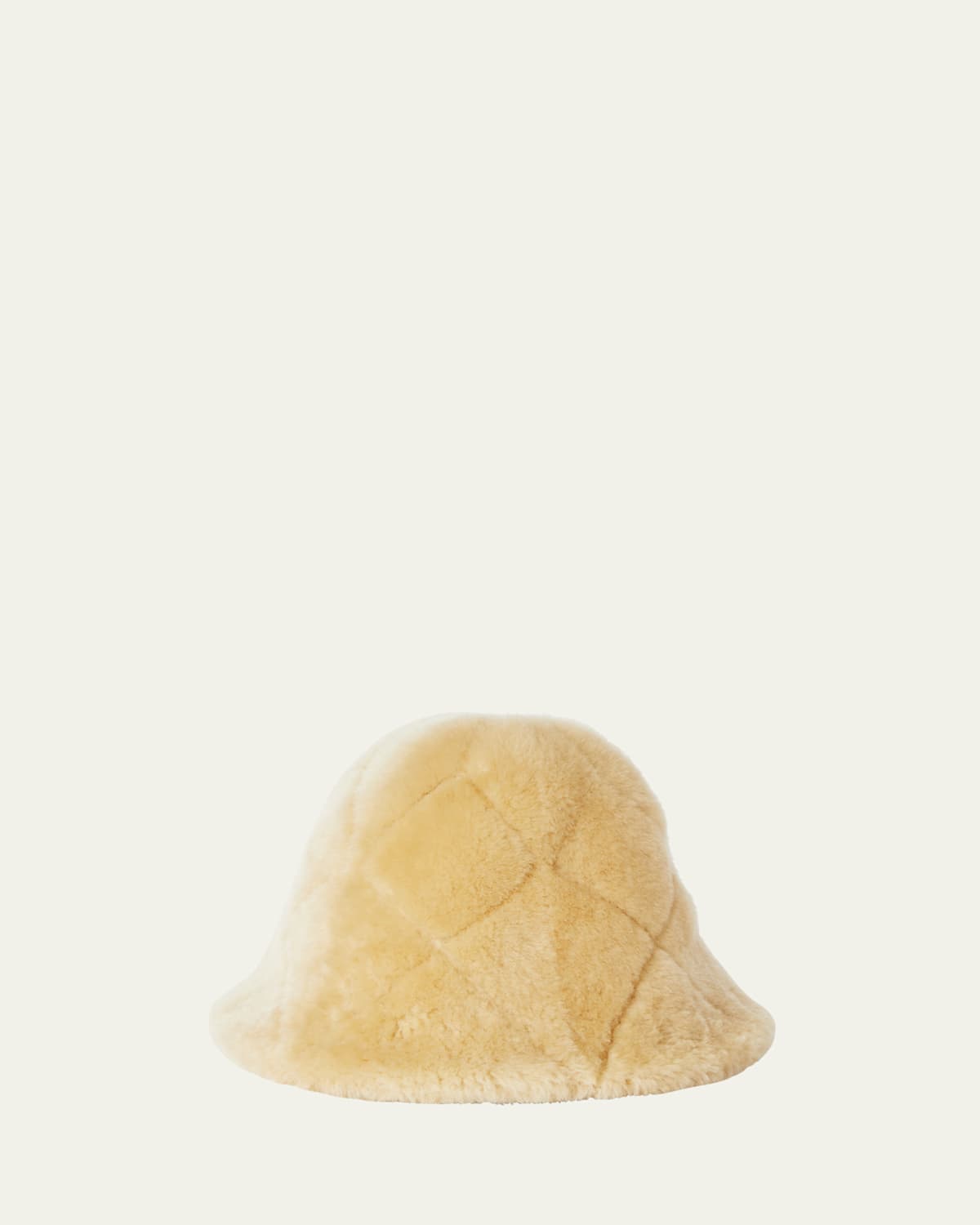 Loro Piana Shearling Cloche In Creamy Cashmere Mela