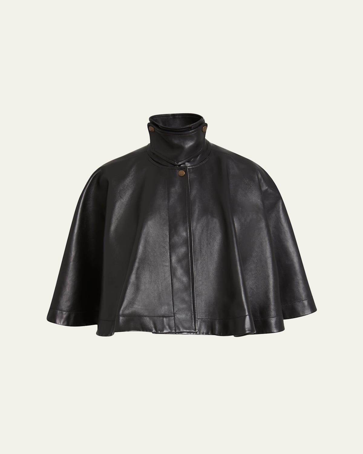 Chloé Soft Napa Leather Capelet Jacket In Black