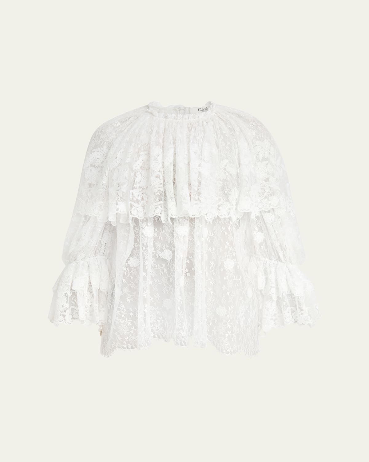 Ruffled Floral Lace Top