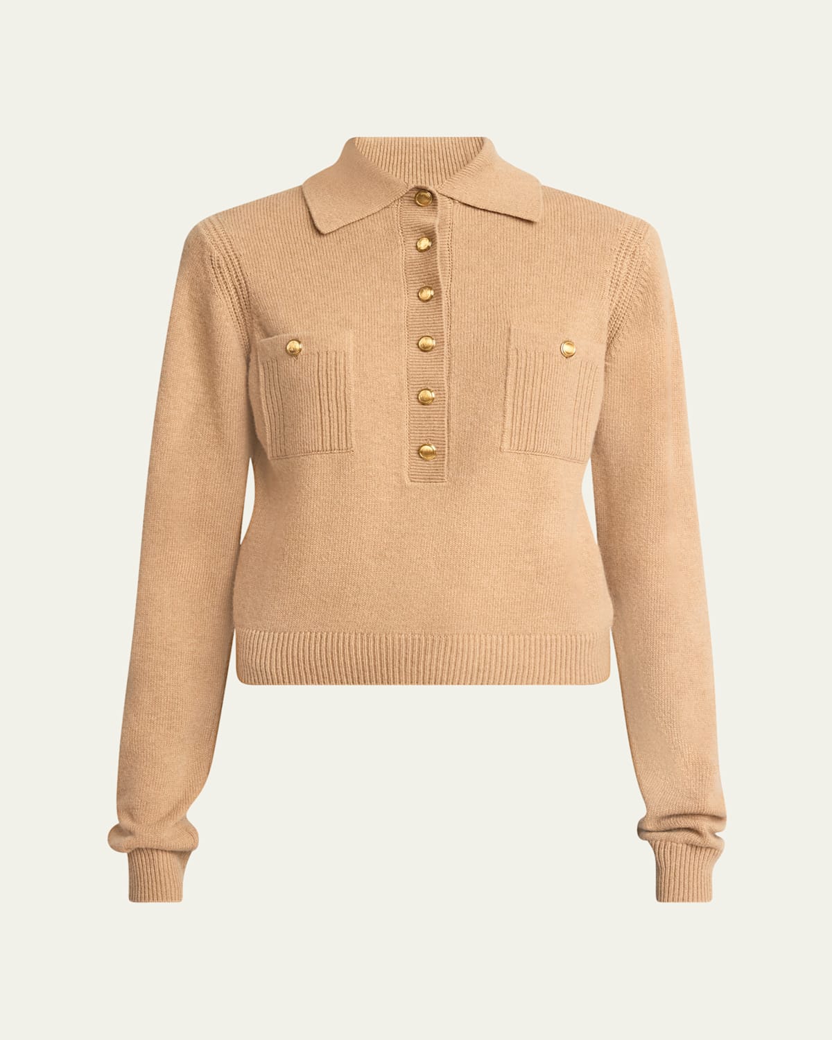 Collared Wool Cashmere Cardigan Sweater