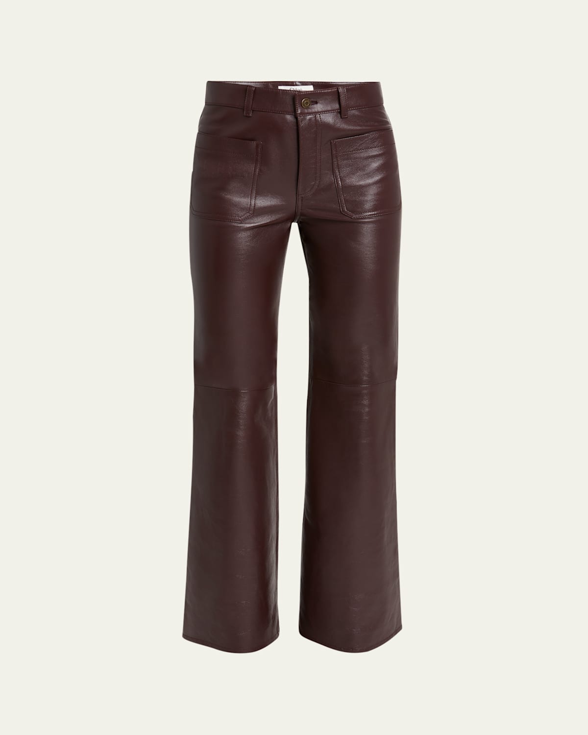 Wide Leg Leather Trousers