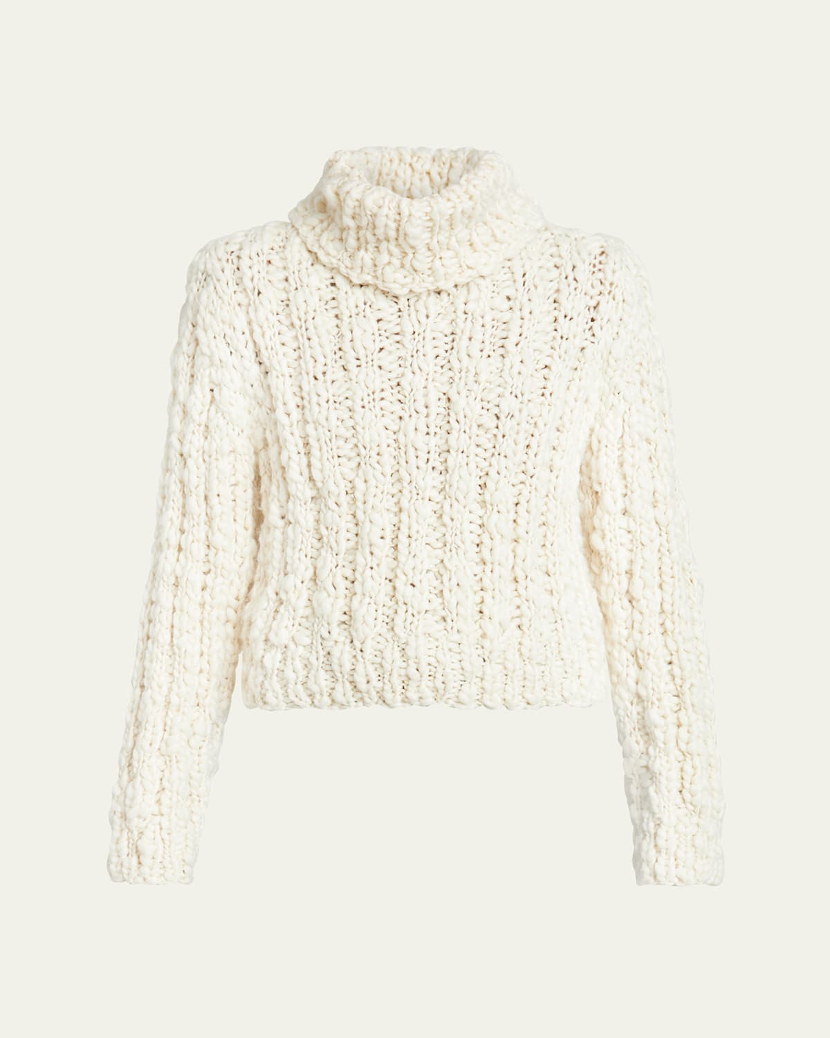 Chloé Cloudy Wool Turtleneck Sweater In White Powder