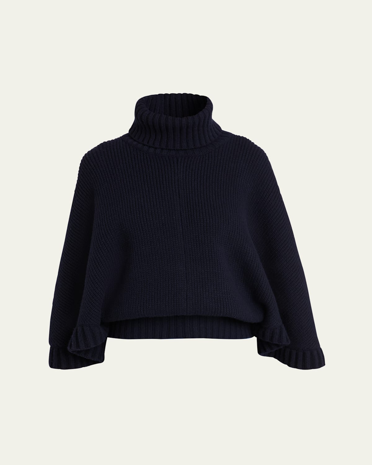 Boxy Wool Cashmere Turtleneck Sweater