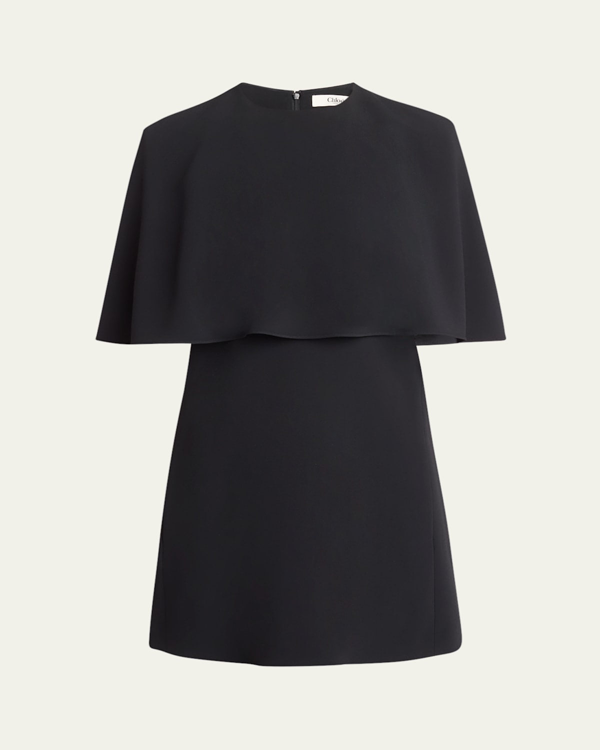 Capelet Crepe Mini Dress