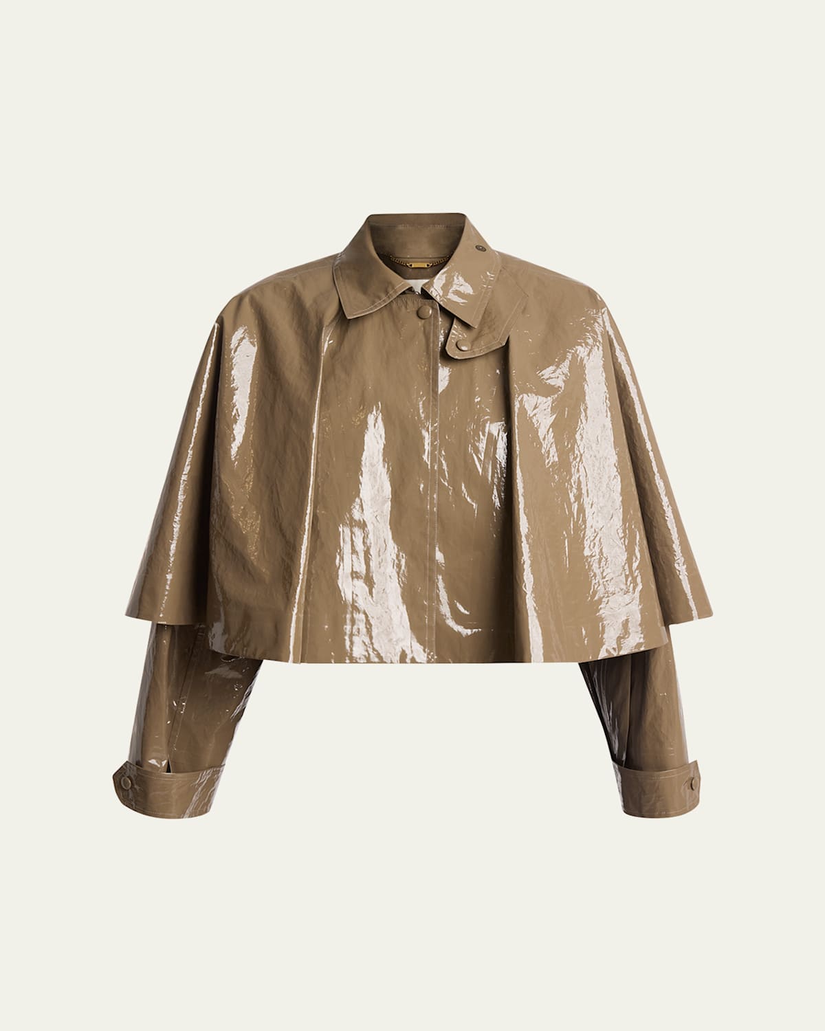 Cropped Glossy Lacquered Cape
