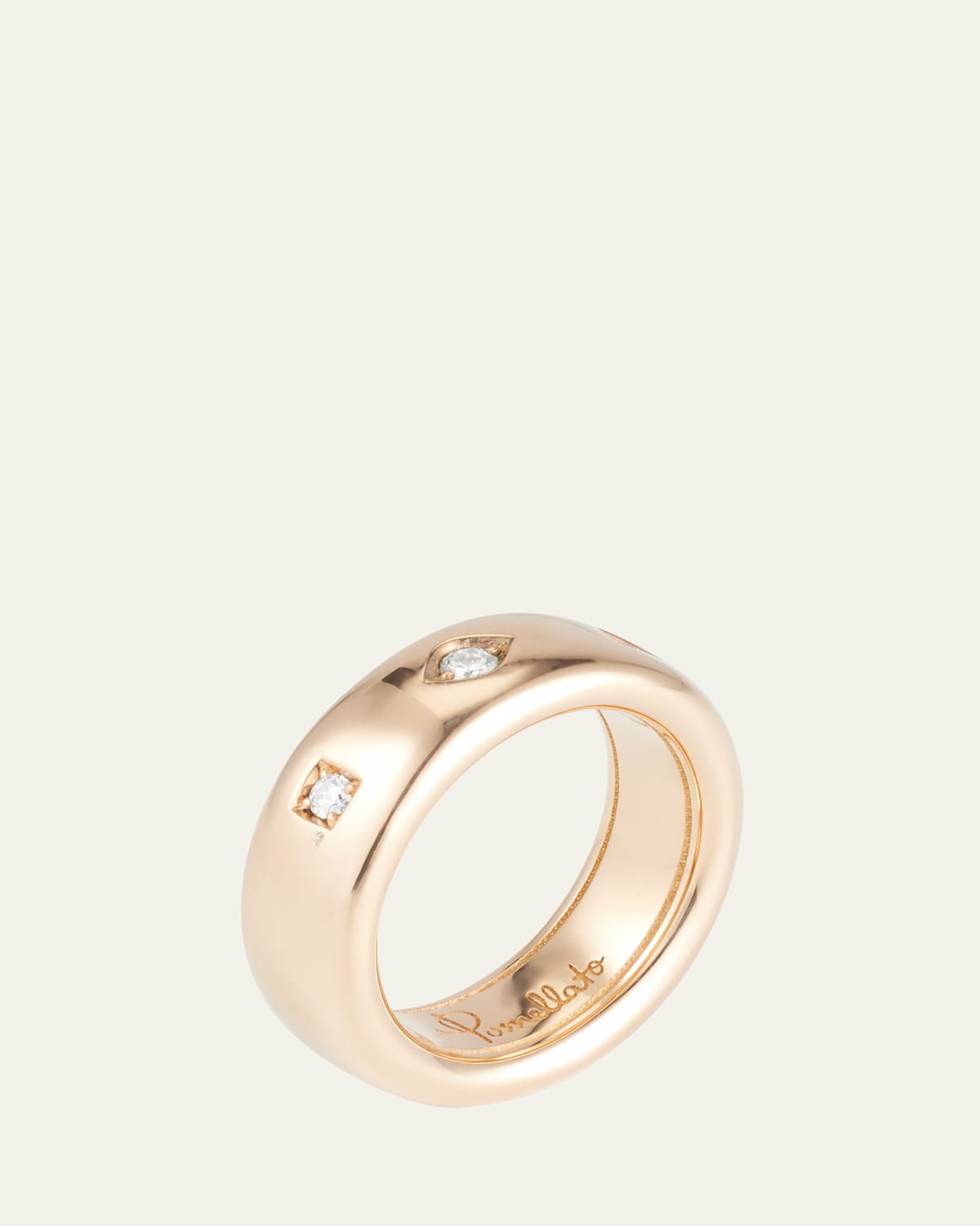 Iconica 18K Rose Gold Small Fancy Set Diamond Band Ring