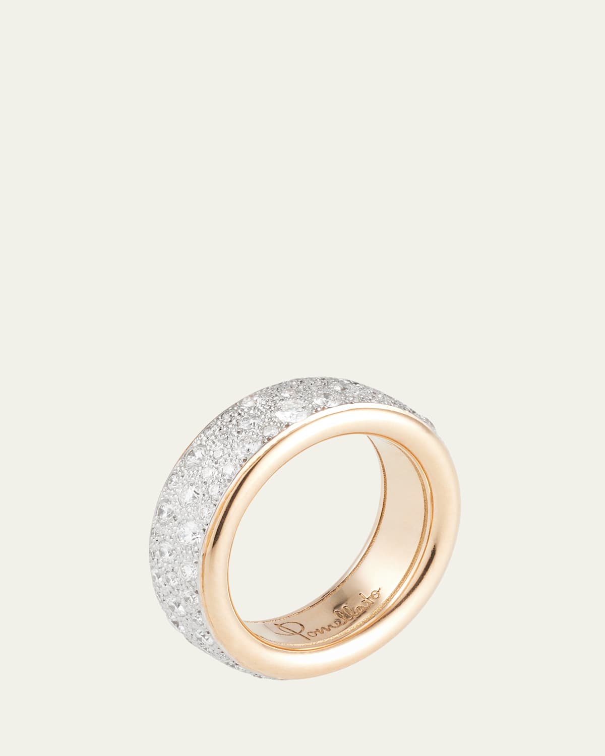 Iconica 18K Rose Gold Small Diamond Pave Band Ring