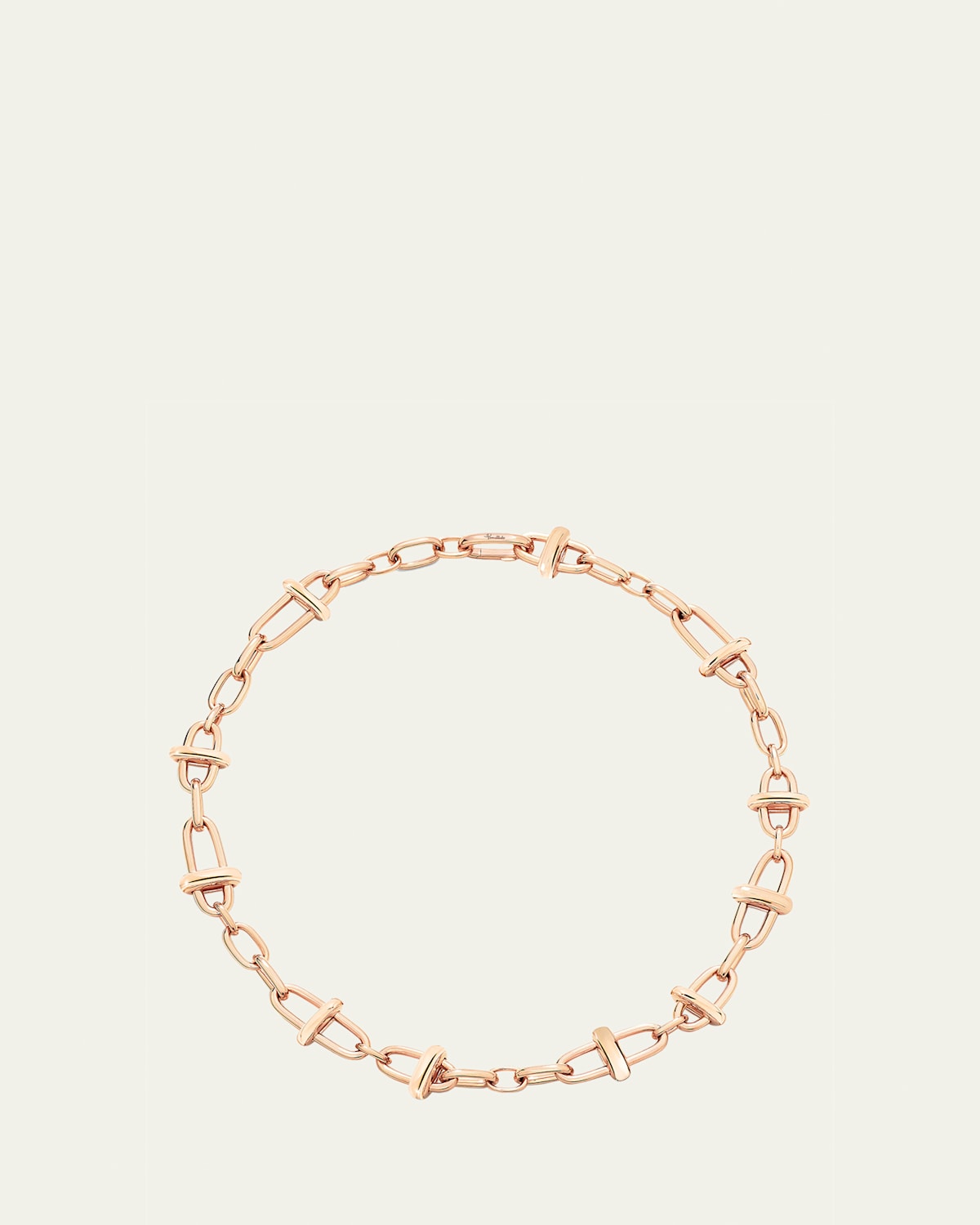 Iconica 18K Rose Gold Cross Bar Link Necklace