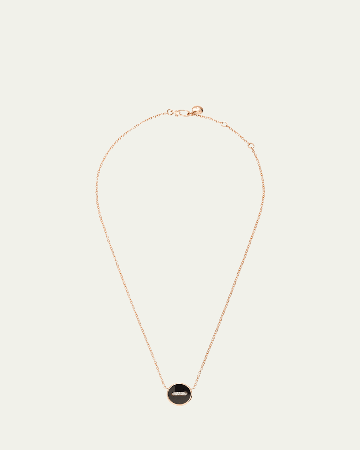 Pom Pom Dot 18K Rose Gold Onyx and Mother of Pearl Pendant Necklace