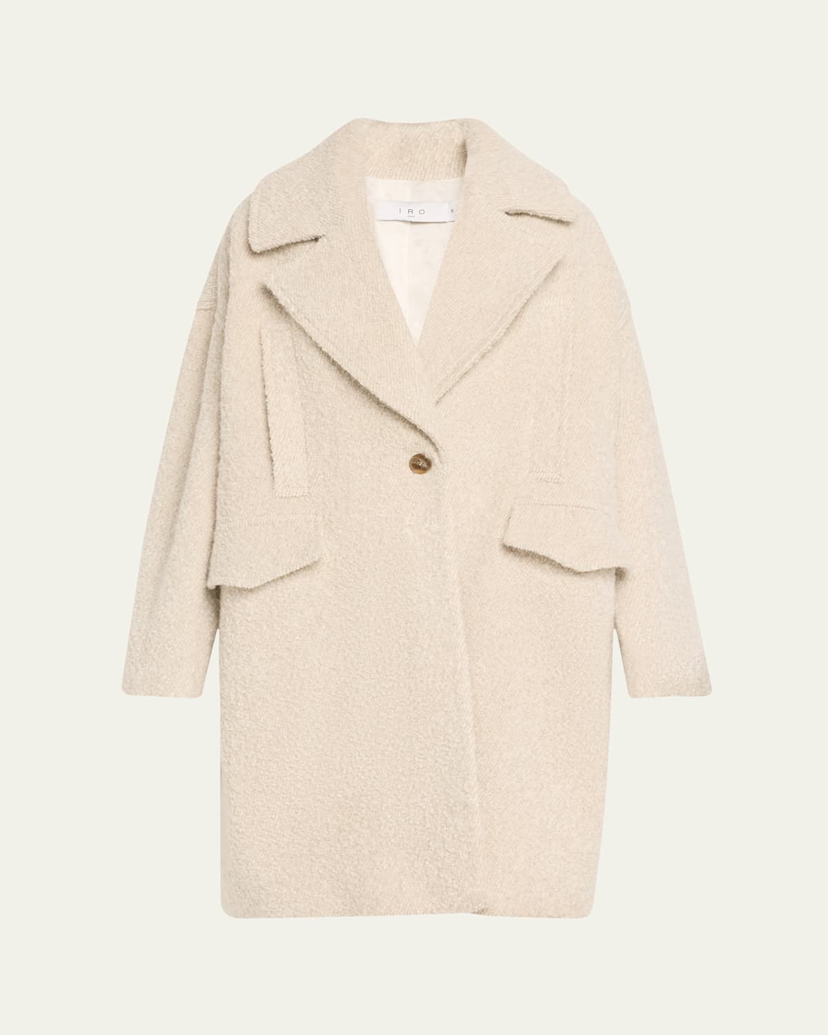 Iro Flap-pocket Buttoned-up Coat In Neutral