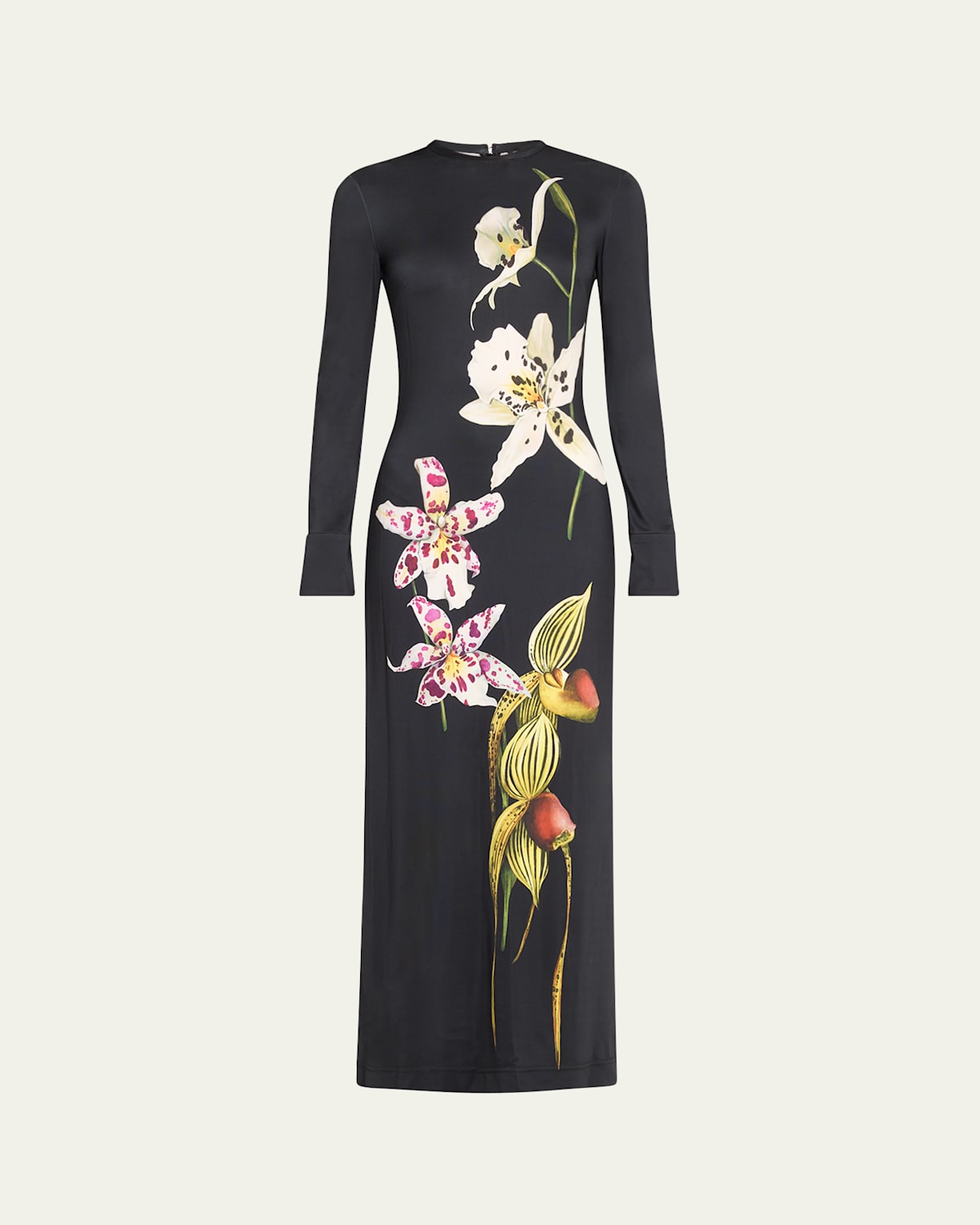 Large Orchid Body-Con Maxi Jersey Dress