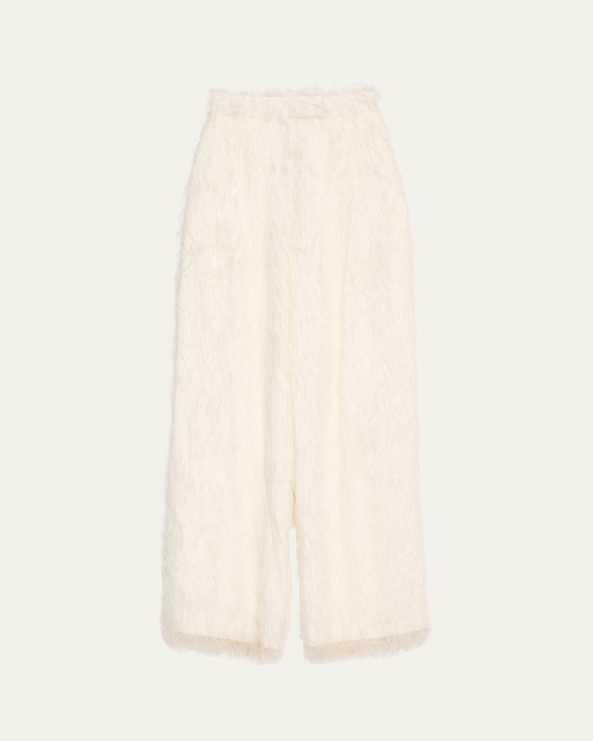 Shop Oscar De La Renta Fringe Fil Coupe Wide Leg Pants In Ivory