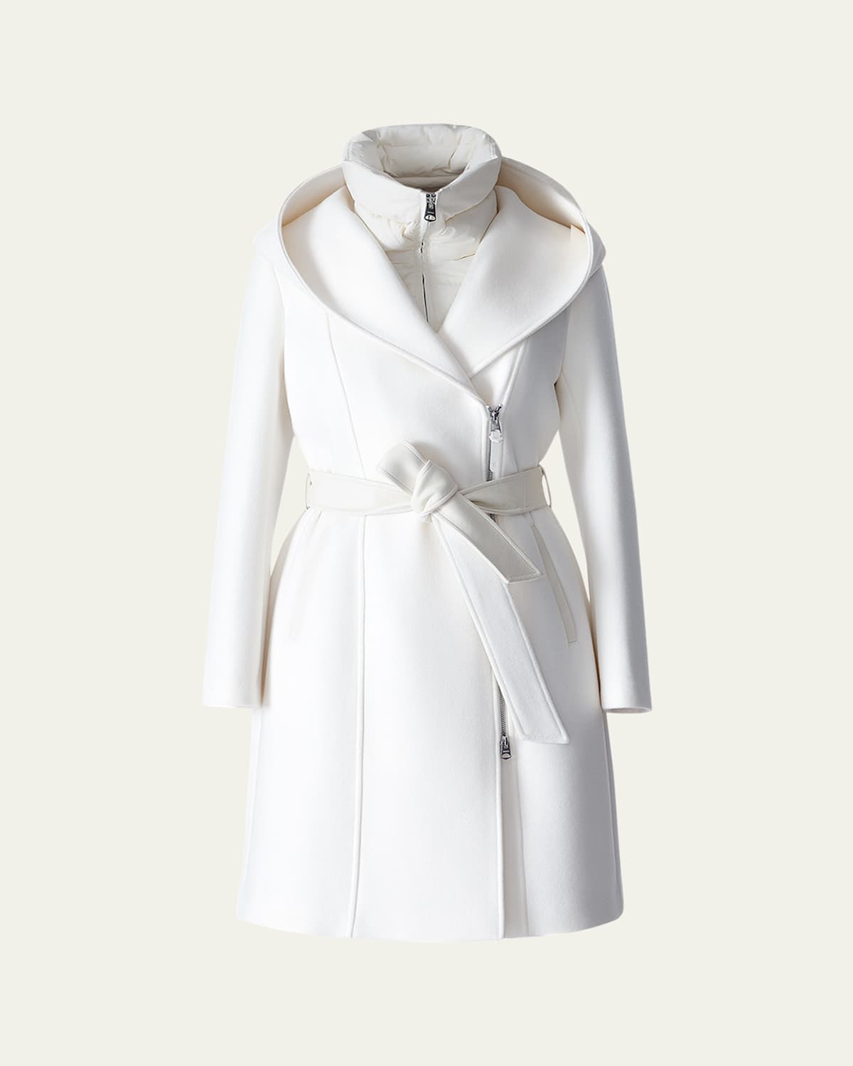 Mackage Shia-slb 2-in-1 Double Face Wool Coat With Removable Bib In Blue