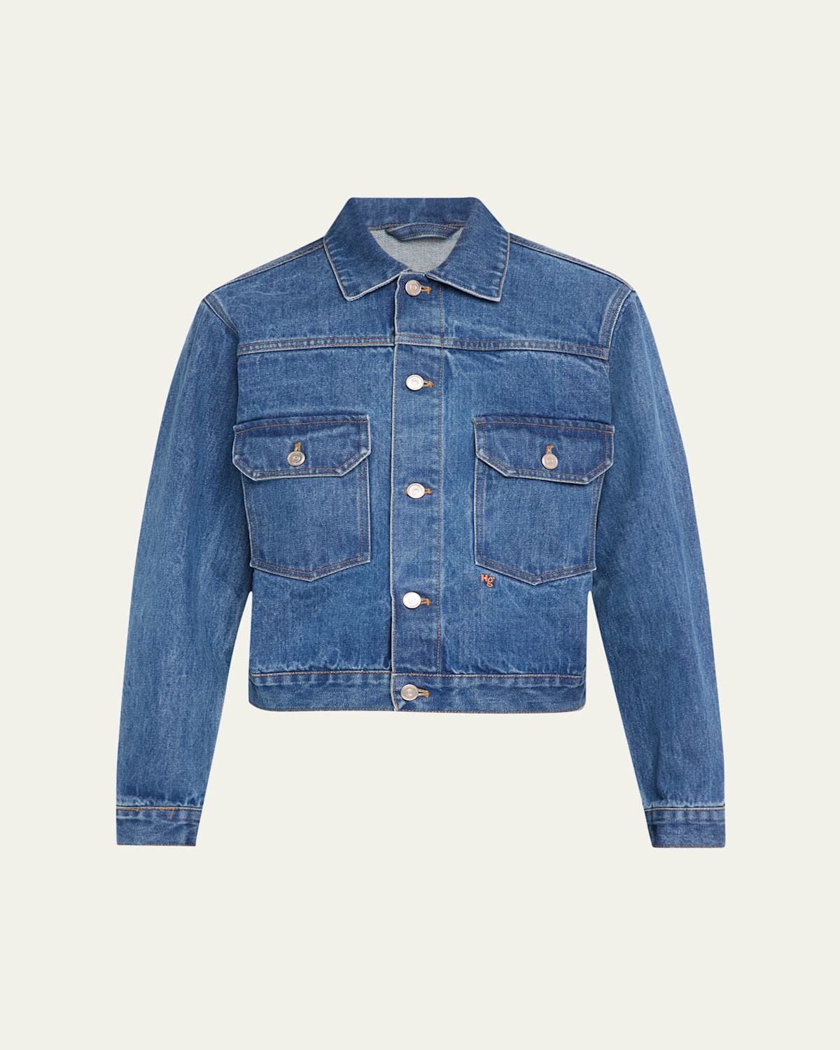 Button-Down Cotton Denim Jacket