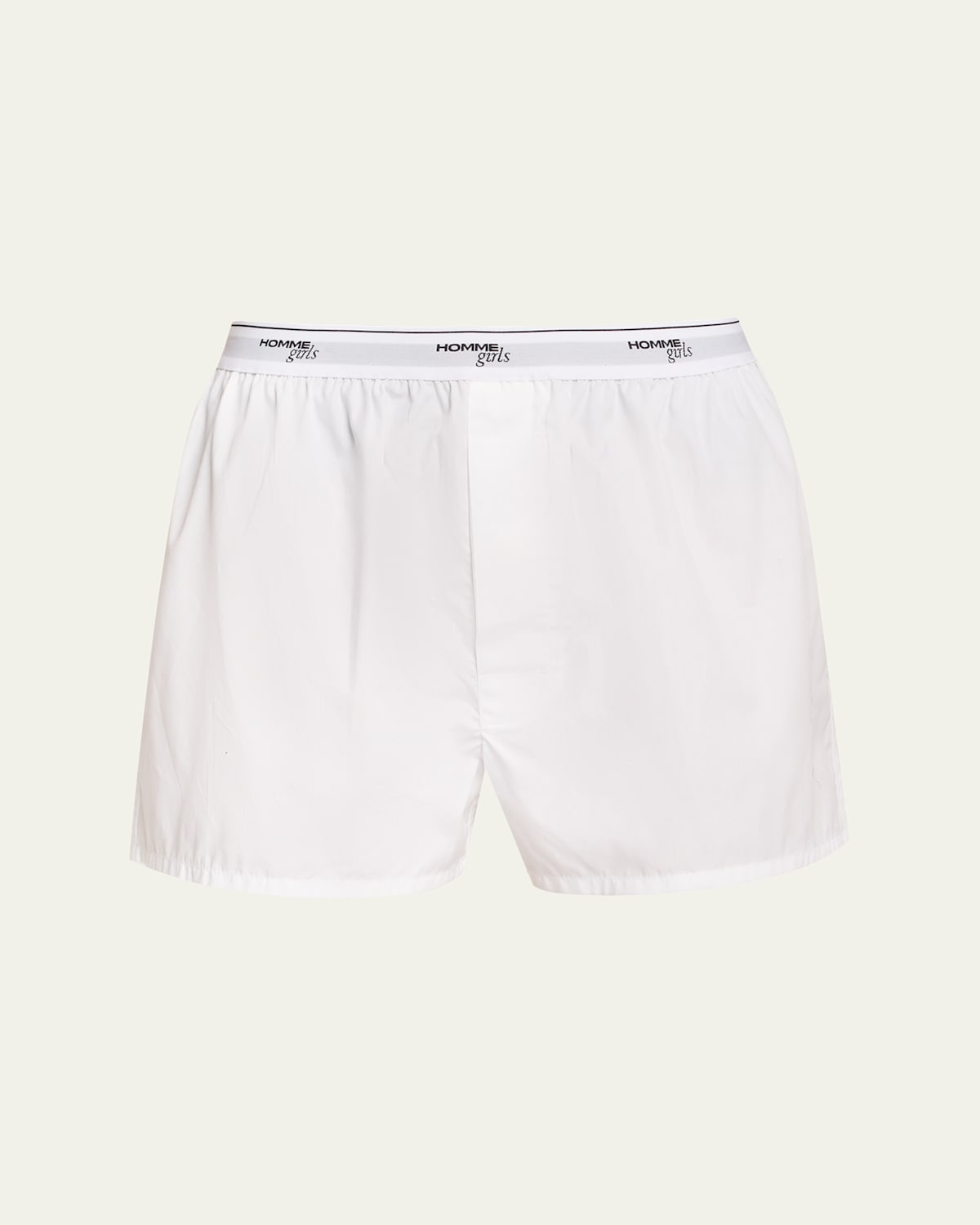 Hommegirls Logo-tape Detail Boxer Shorts In White
