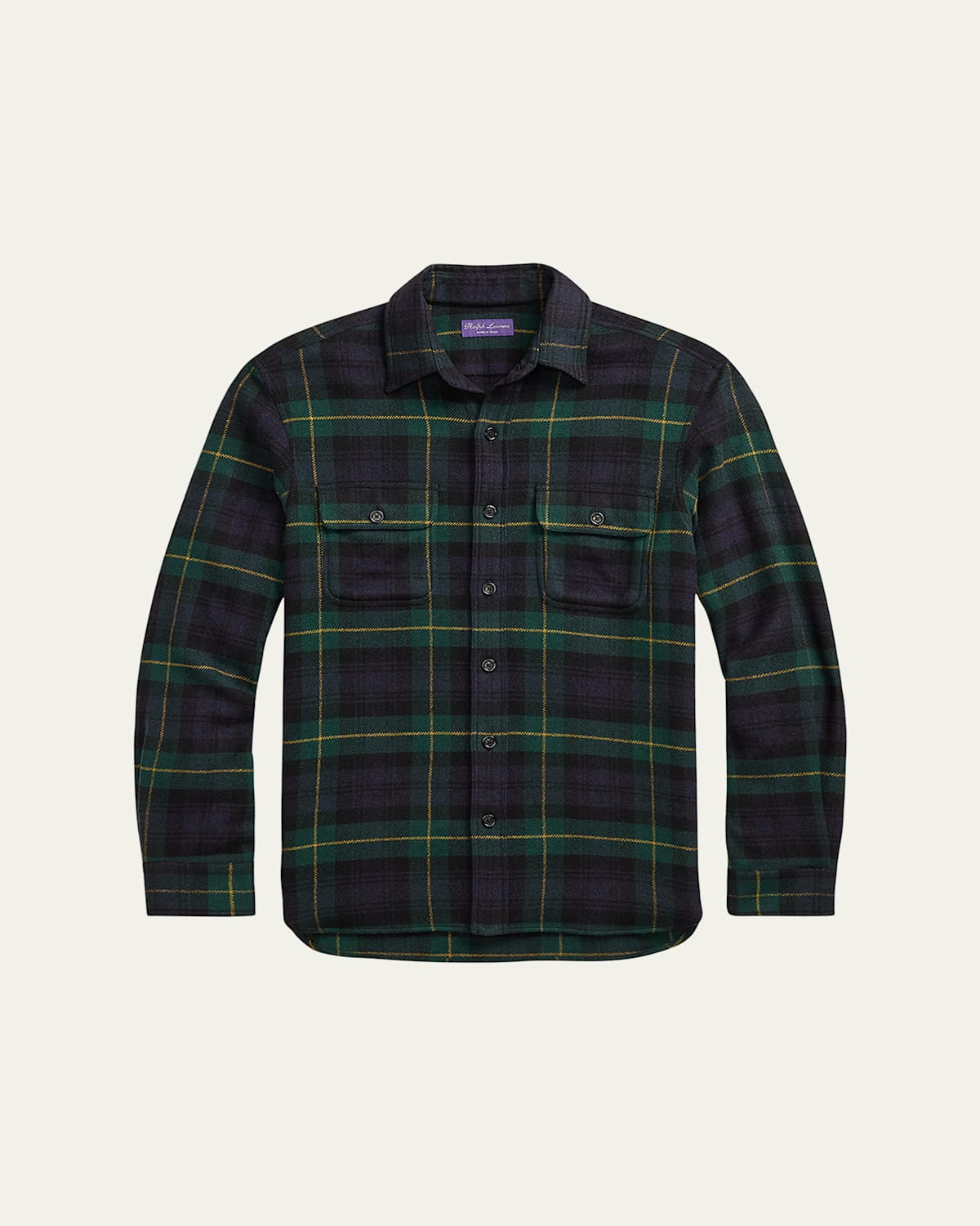 Men's James Plaid Wool-Cashmere Shirt