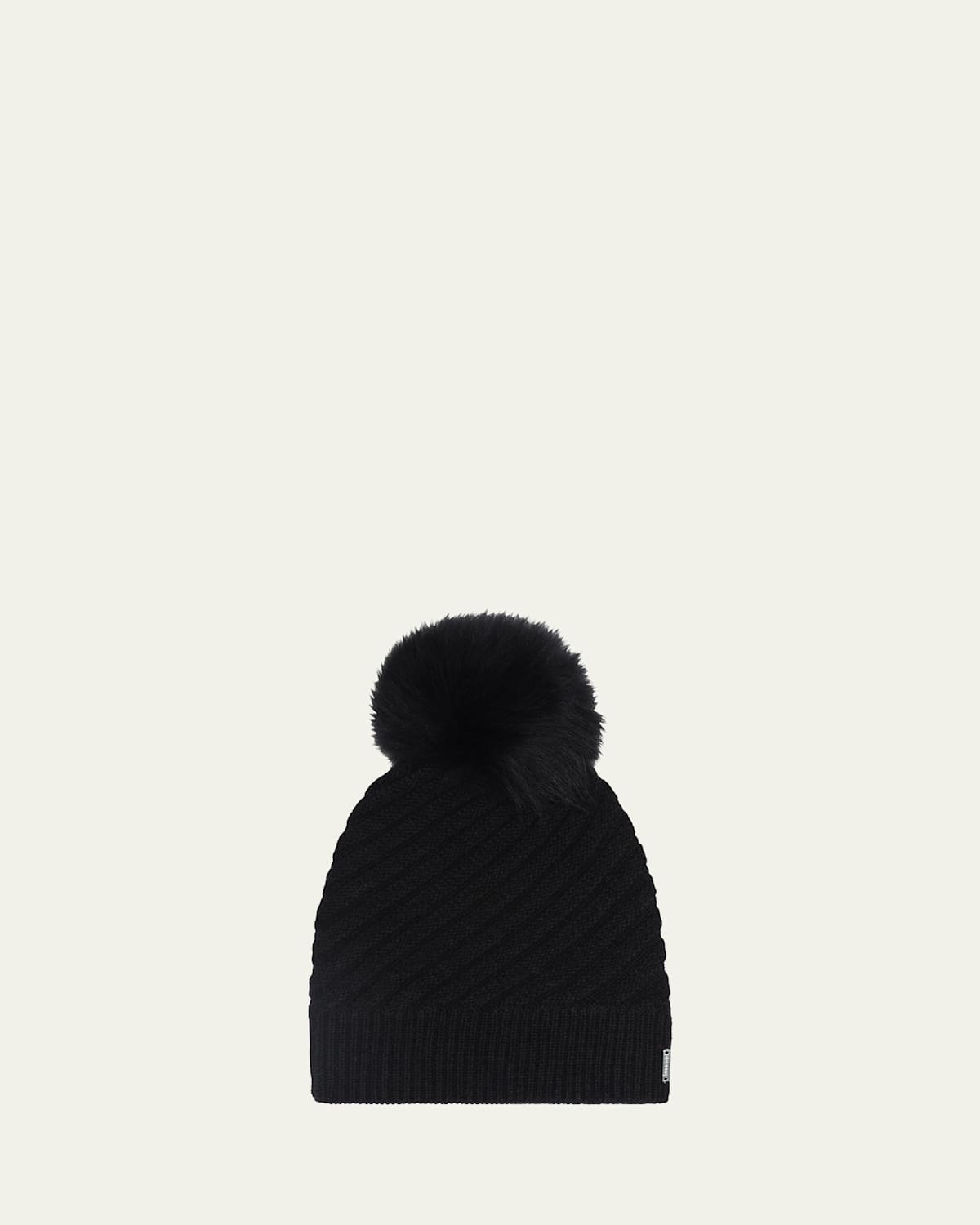 Gorski Select Cashmere Beanie with Lamb Shearling Pom | Thumbnail 4 Gorski Select Cashmere Beanie with Lamb Shearling Pom | Thumbnail 4