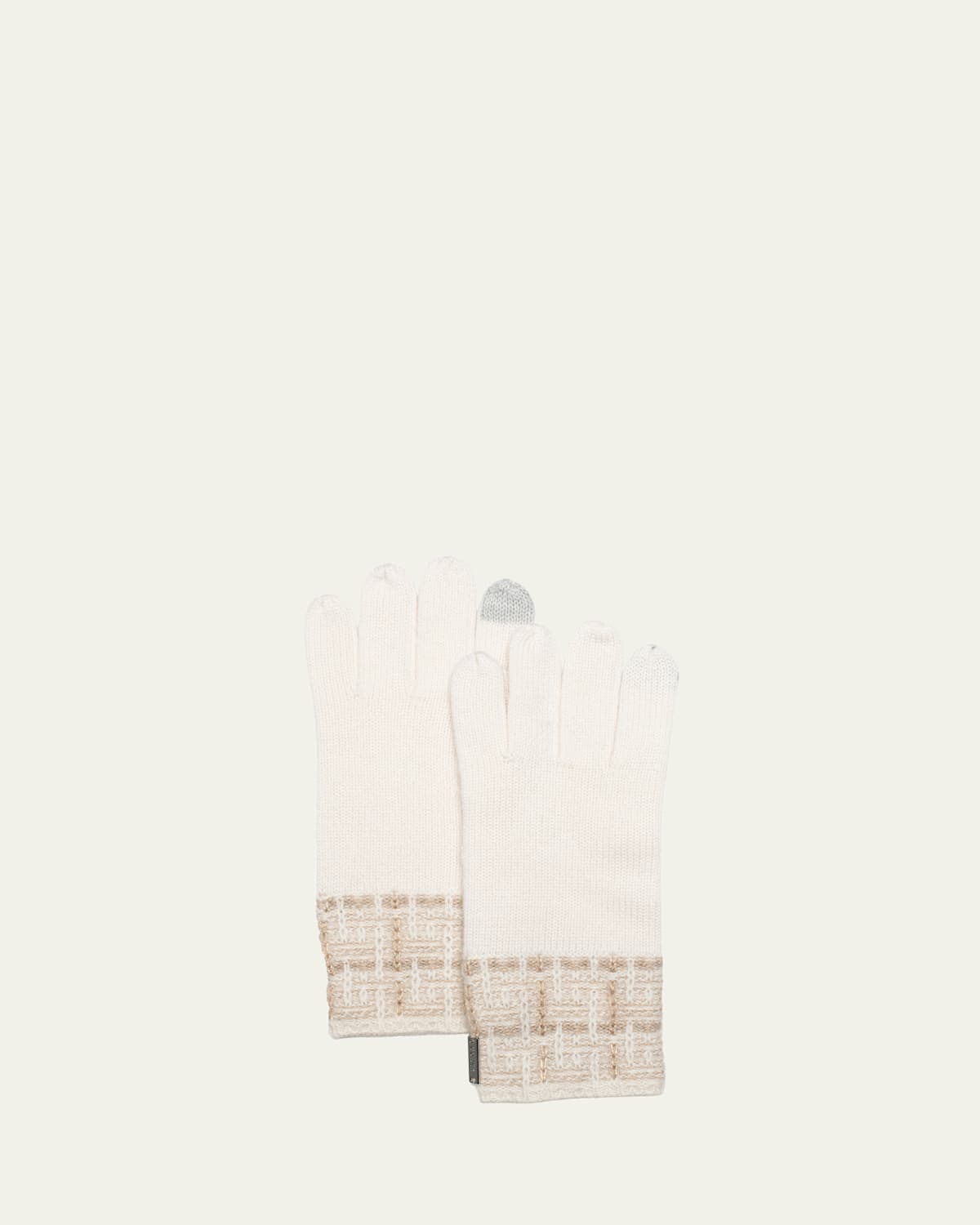Gorski Select Cashmere Knit Gloves In White