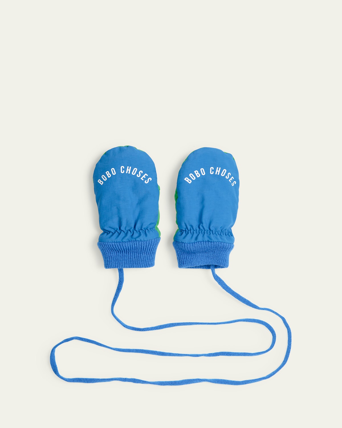 Boy's Two-Toned Logo-Print Mittens