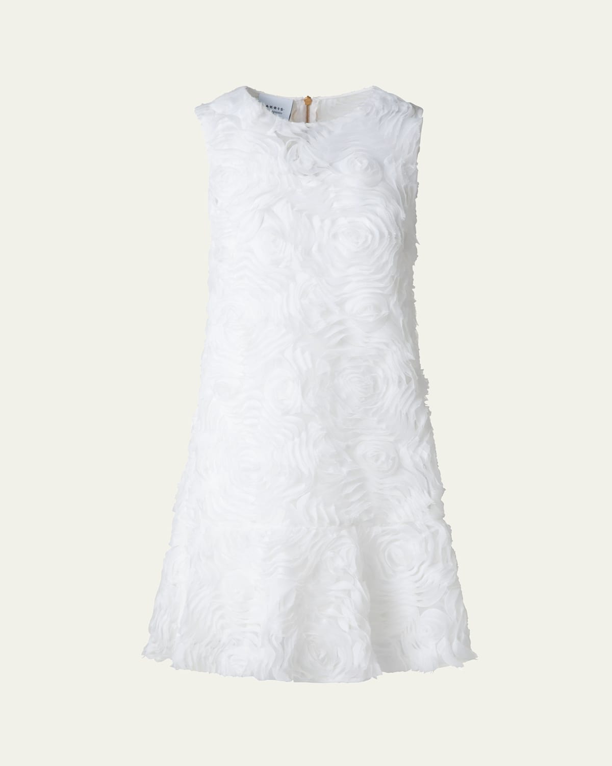 3D Carnation Tulle Embroidered Sleeveless Dress