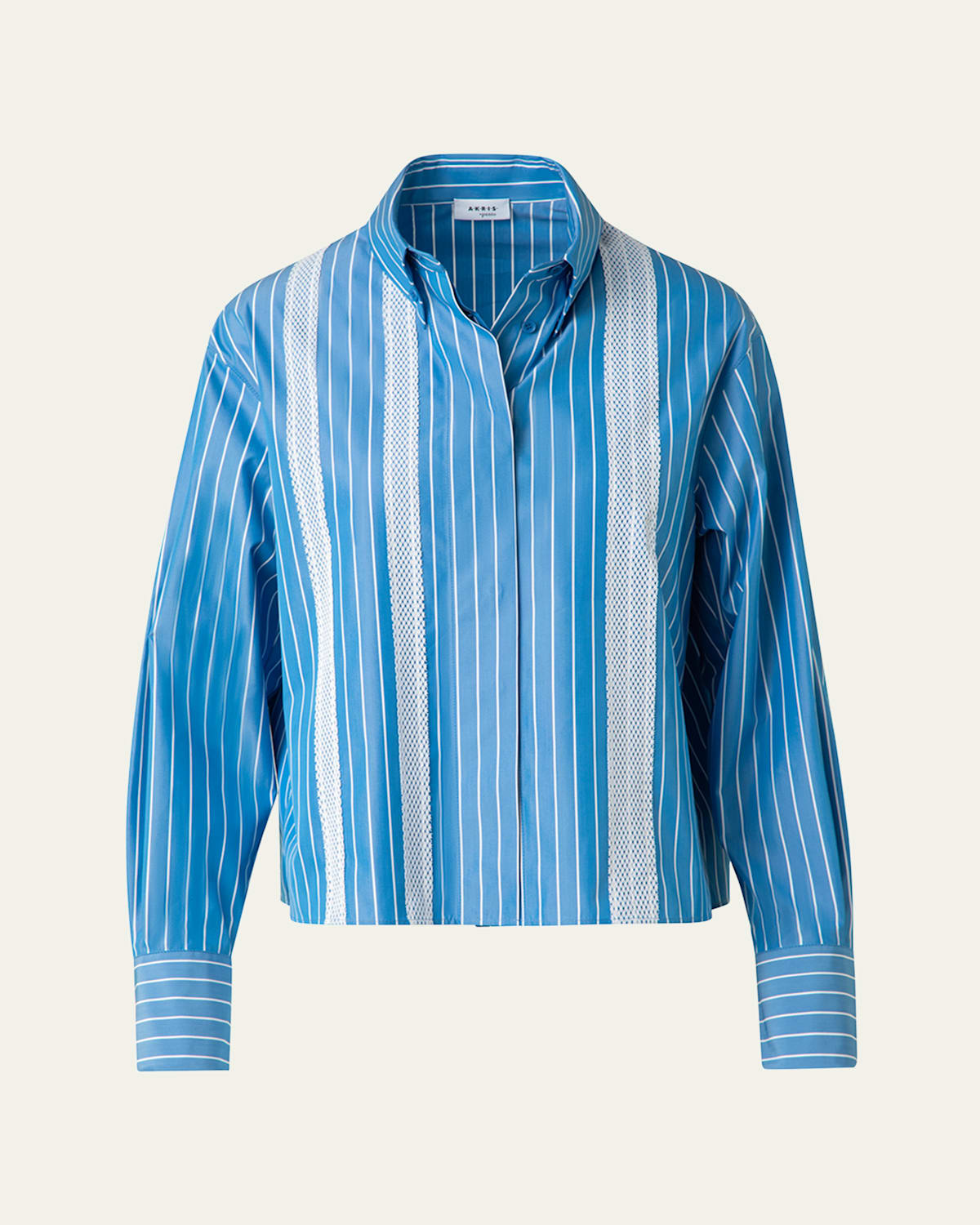 Striped Cotton Poplin Button-Down Shirt