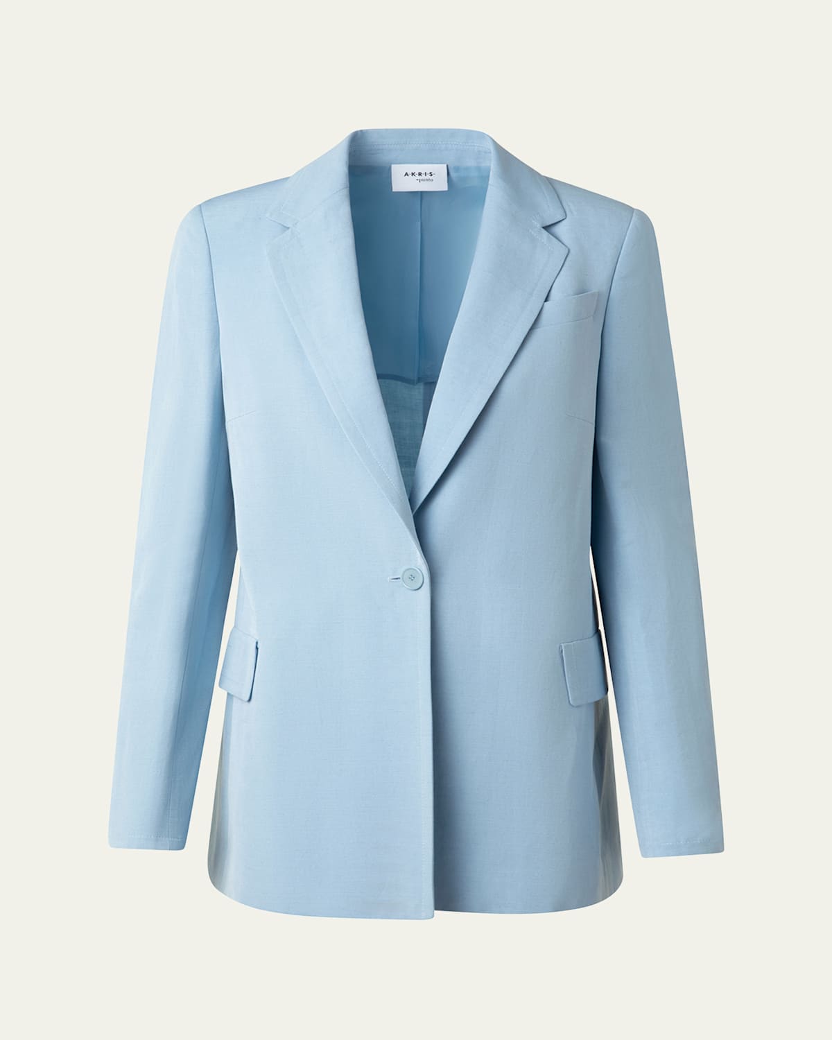 One-Button Linen Boyfriend Blazer