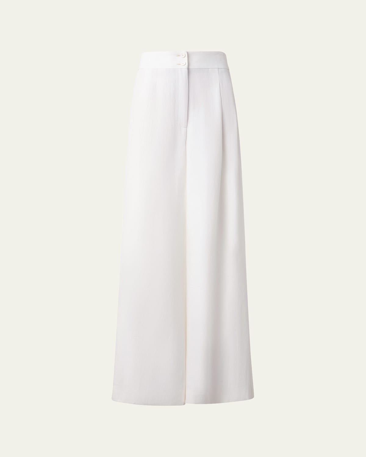 Florence Pleated Linen Wide-Leg Pants