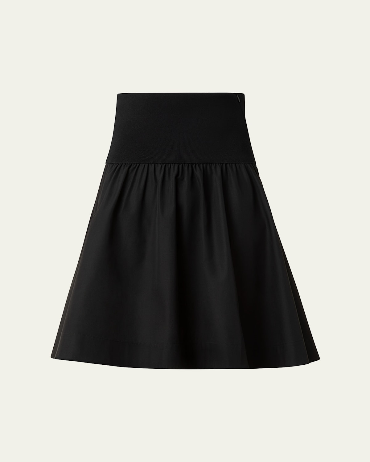 Wide Waistband Cotton Poplin Skirt