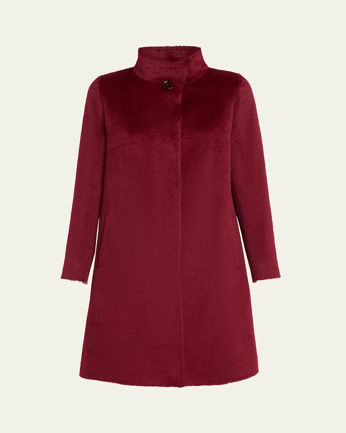 Stand-Collar Alpaca Wool Coat