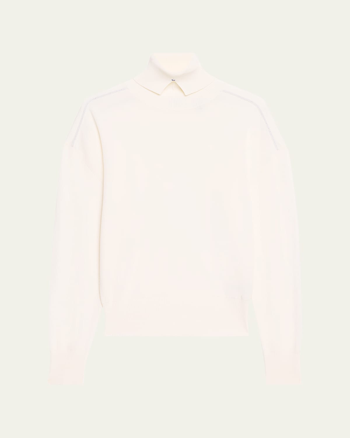 Burberry Turtleneck Wool Sweater In Chalk