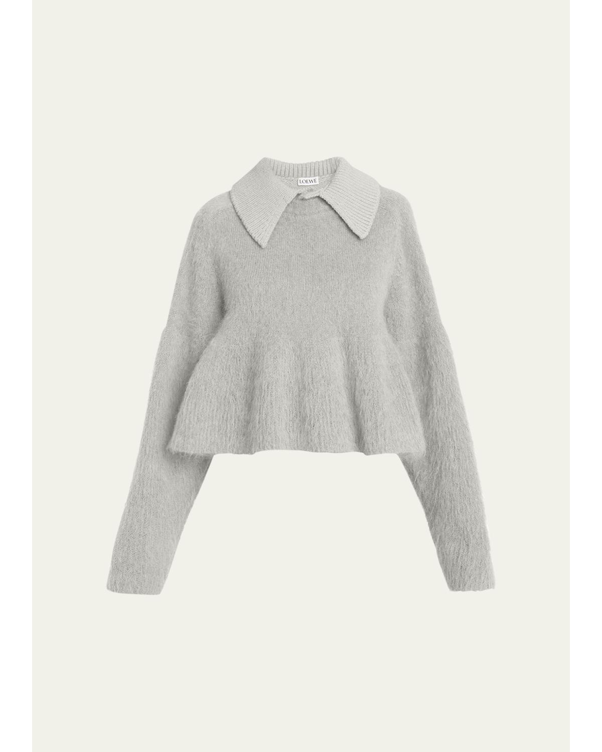 Loewe Cropped Knit In Grey