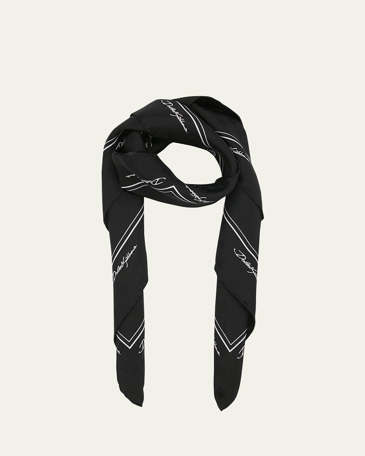 Dolce & Gabbana Dg Monogram Jacquard Silk Twill Scarf In Multi Pattern