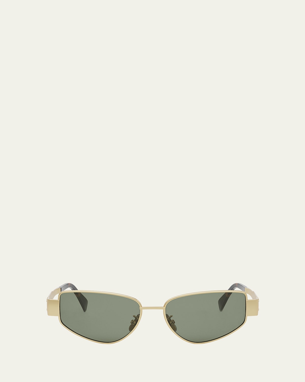 Celine Triomphe 55mm Cat Eye Sunglasses In Shiny Endura Gold Green