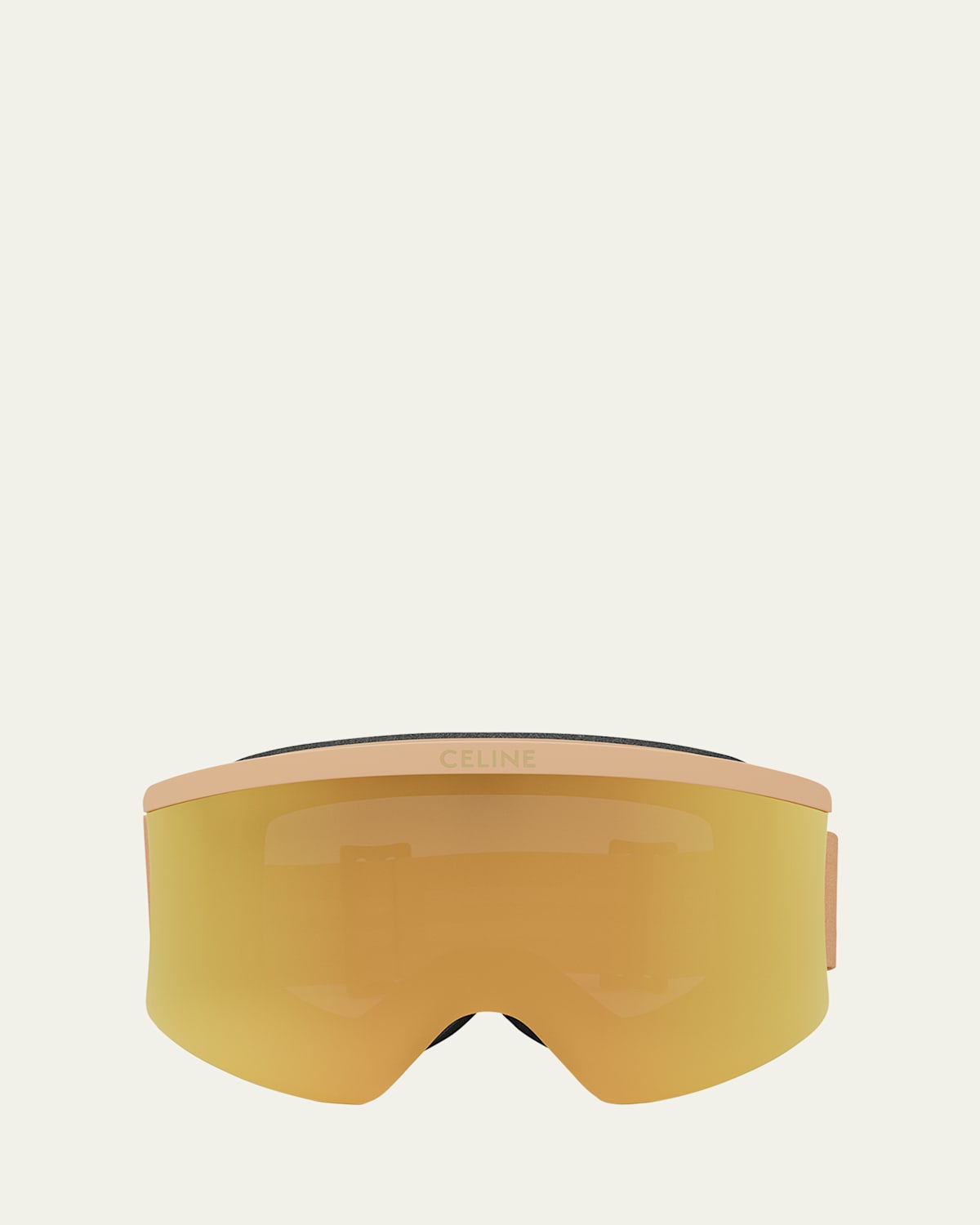 Celine Monochrome Logo-print Ski Goggles In Matte Beige Smoke Mirror