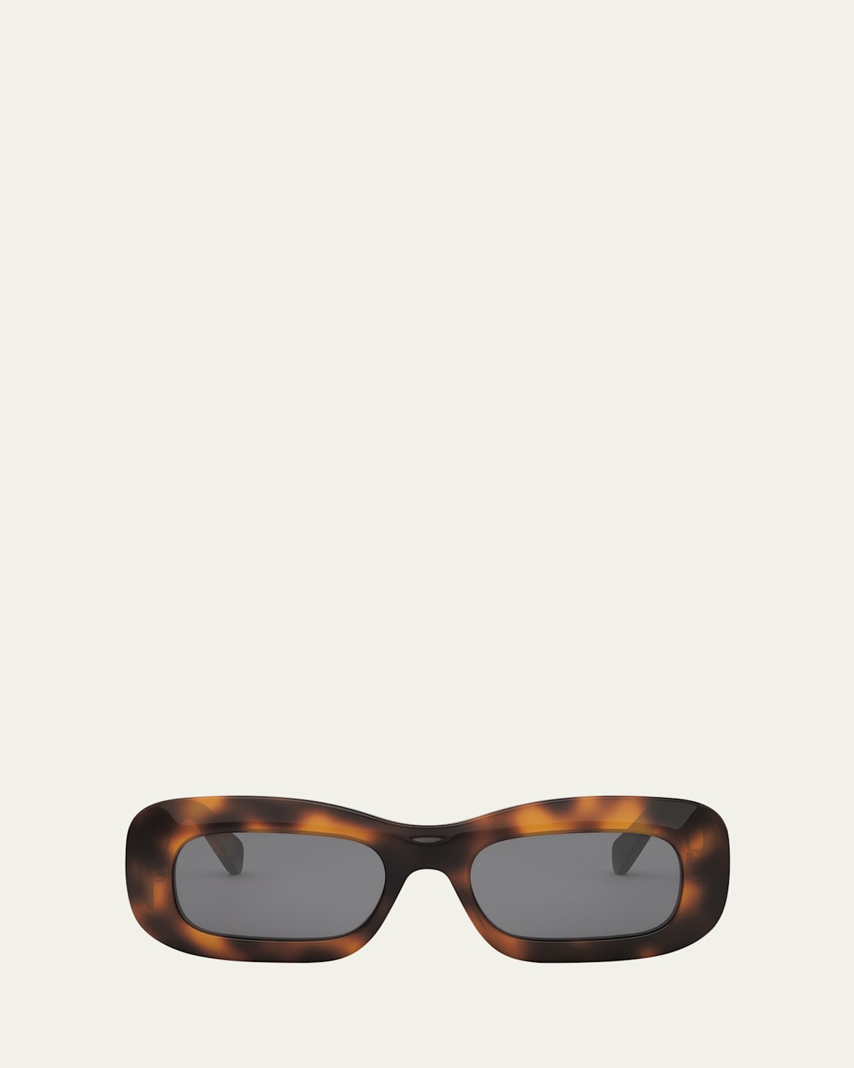 Shop Celine Bold 3 Dots Acetate Rectangle Sunglasses In Blonde Havana/smoke