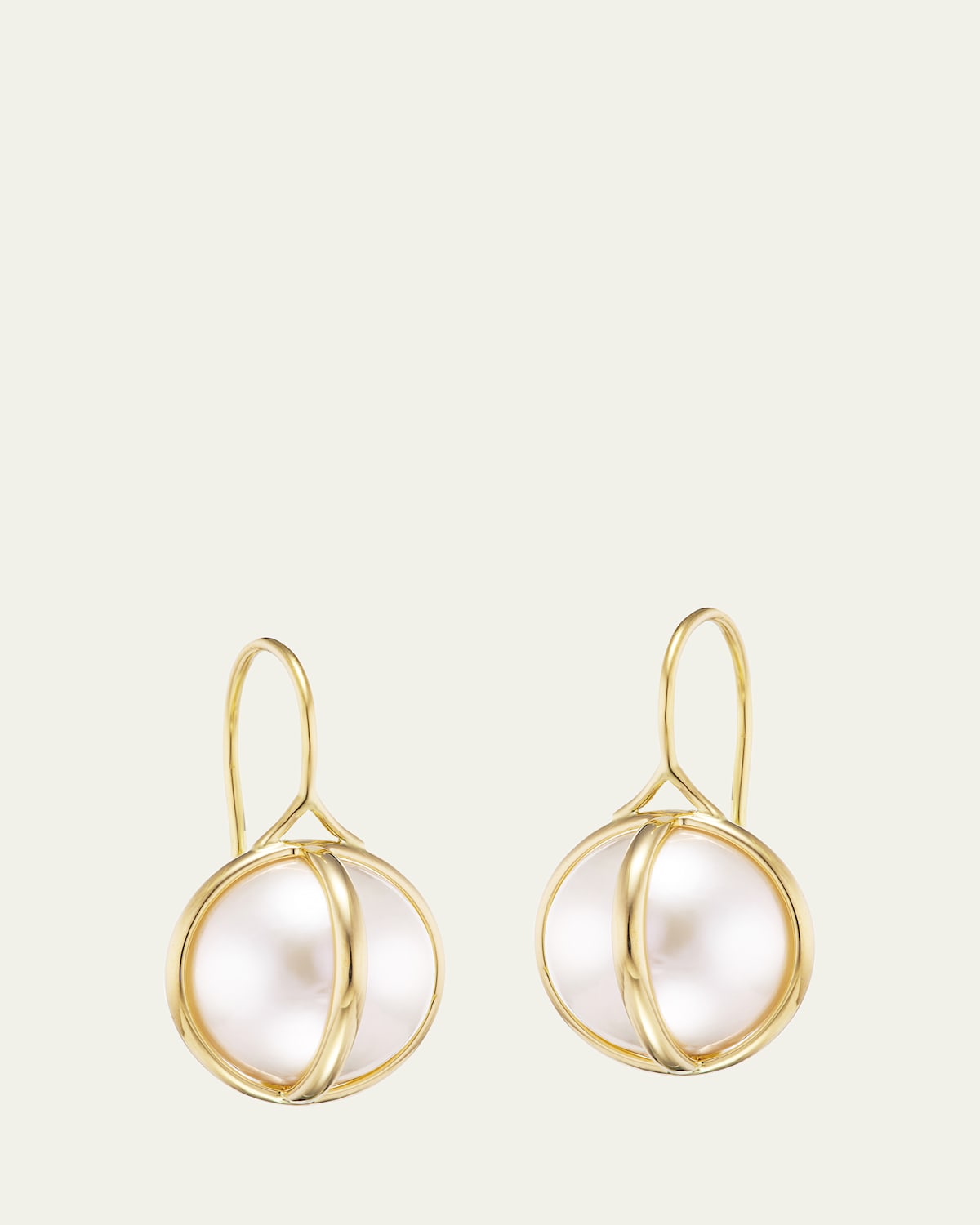 Celeste 18K Yellow Gold 14mm Pearl Earrings
