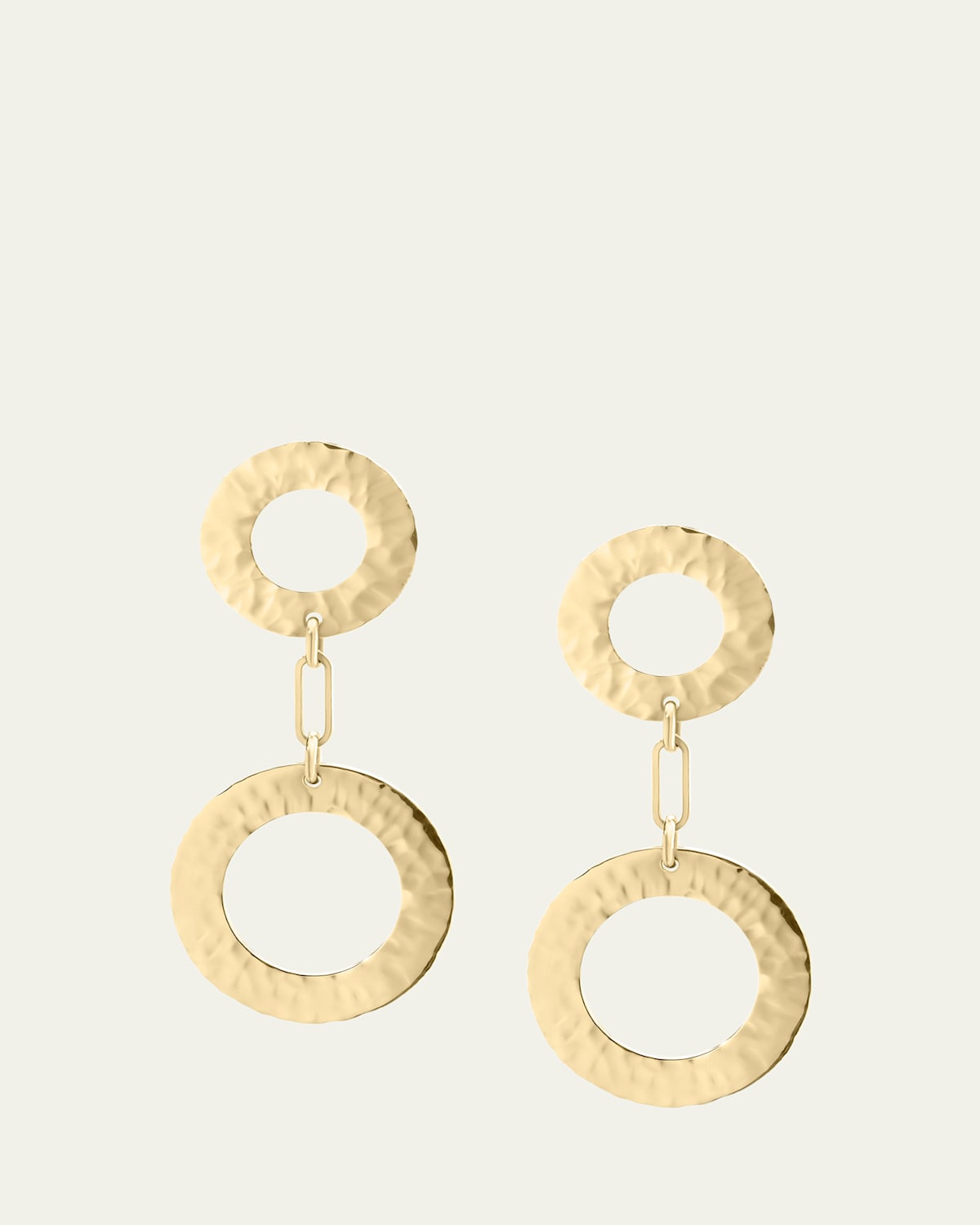 Como 18K Yellow Gold Hammered Drop Earrings