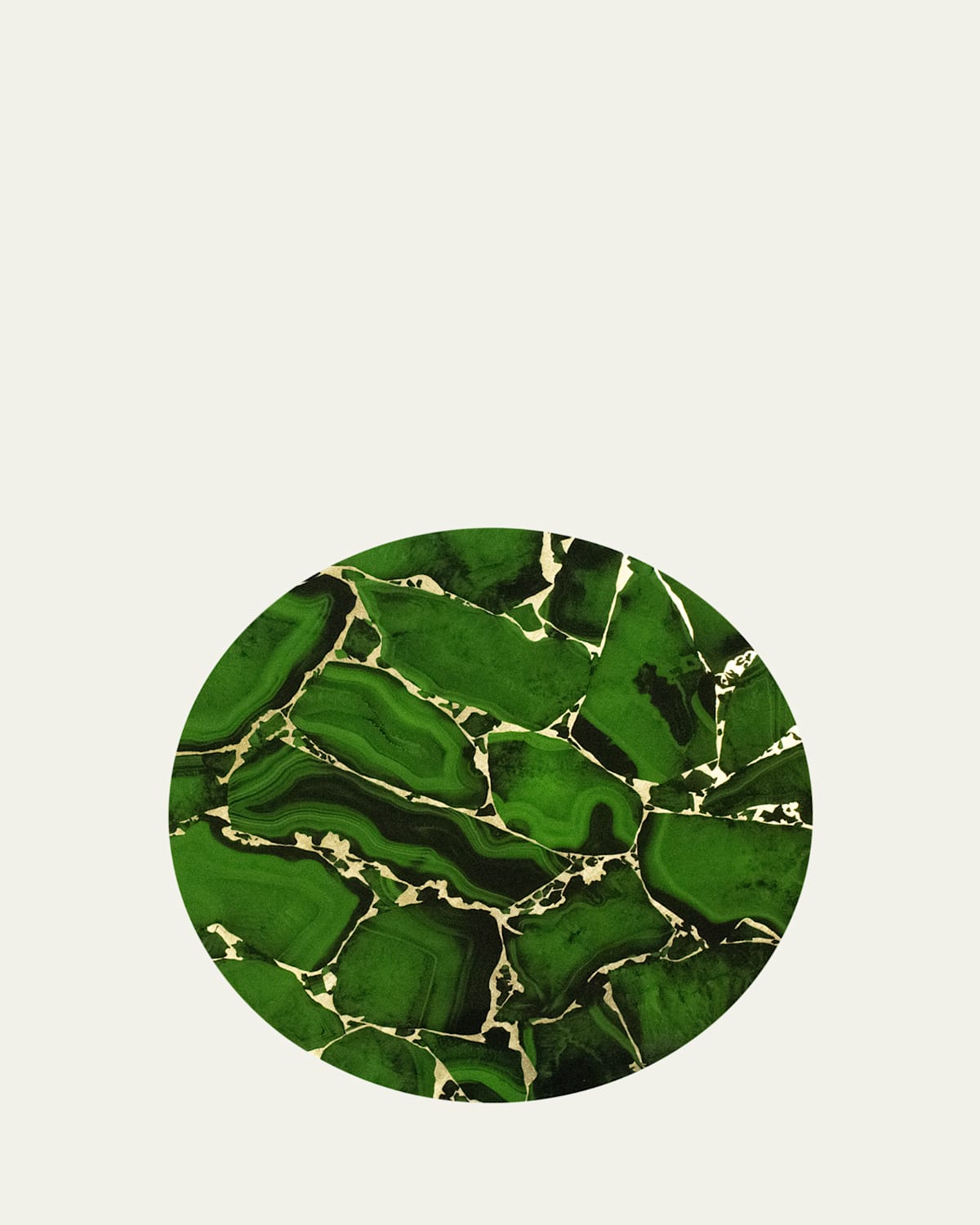 Emerald Stone Lacquer Placemat, 15" Round