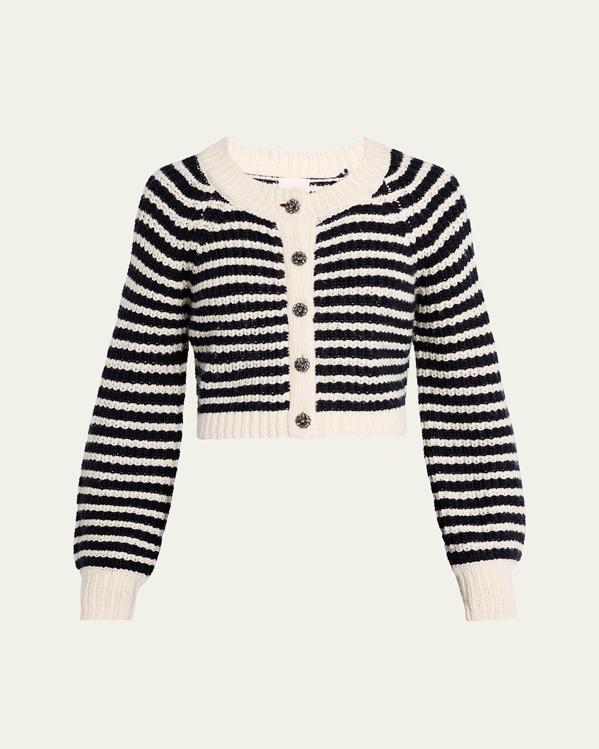 Cinq À Sept Millie Stripe Cardigan In Ivorynavy