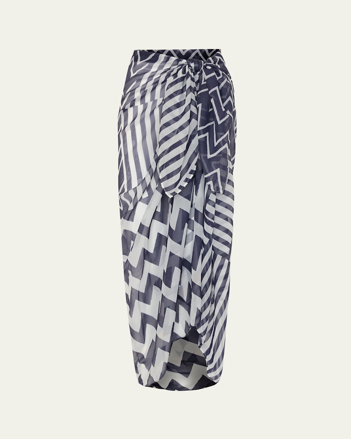 Patchwork Chevron Chiffon Sarong Coverup