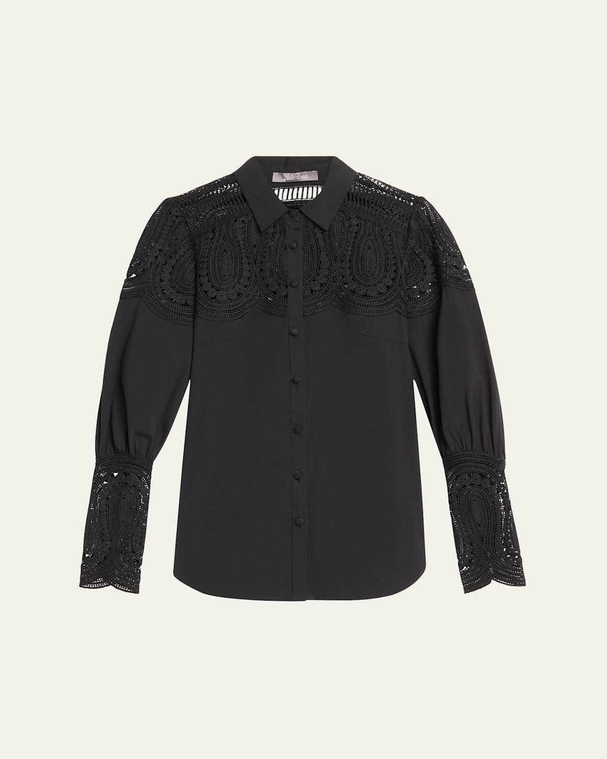 Embroidered Button-Down Top