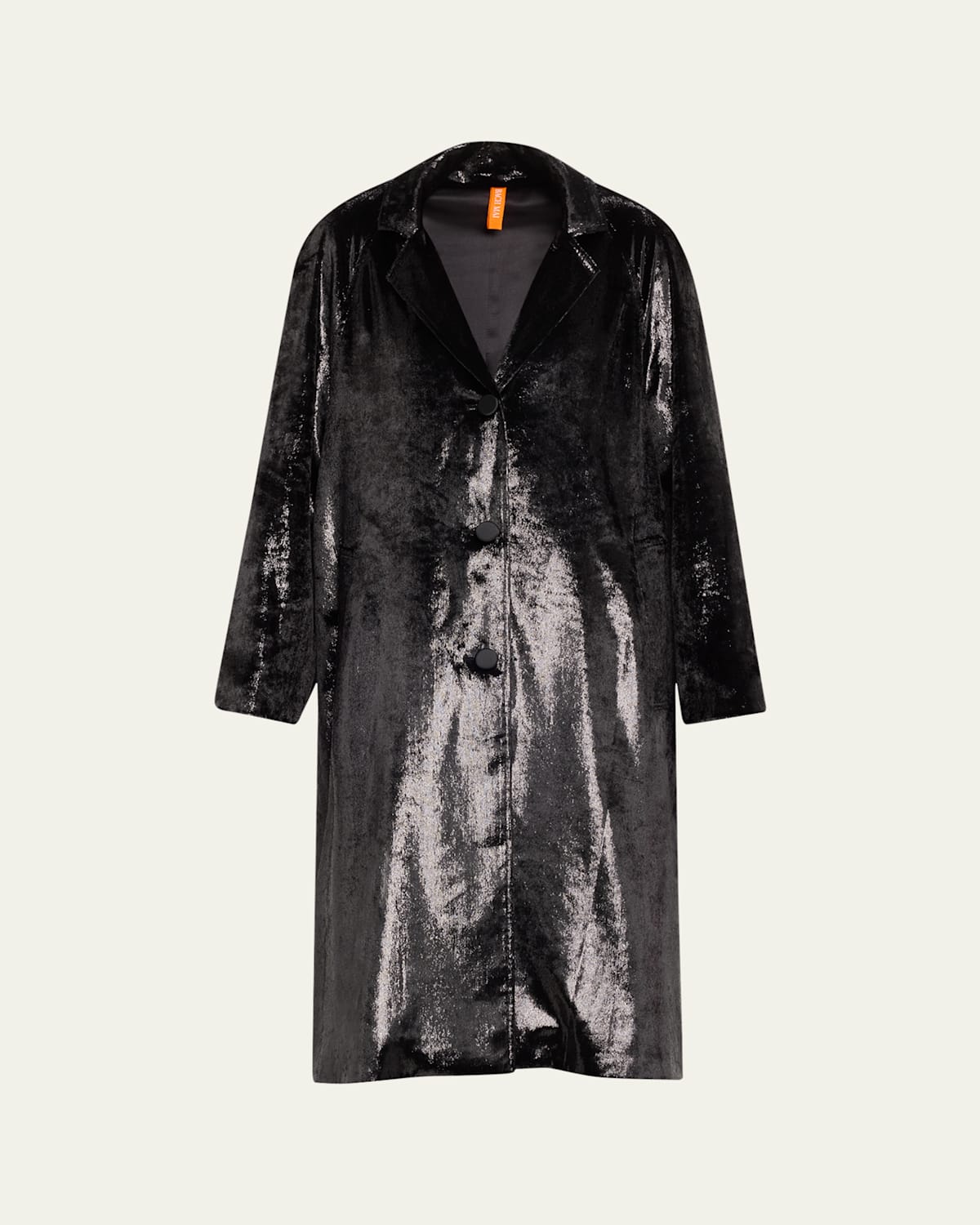 Metallic Velvet Raglan Sleeve Overcoat