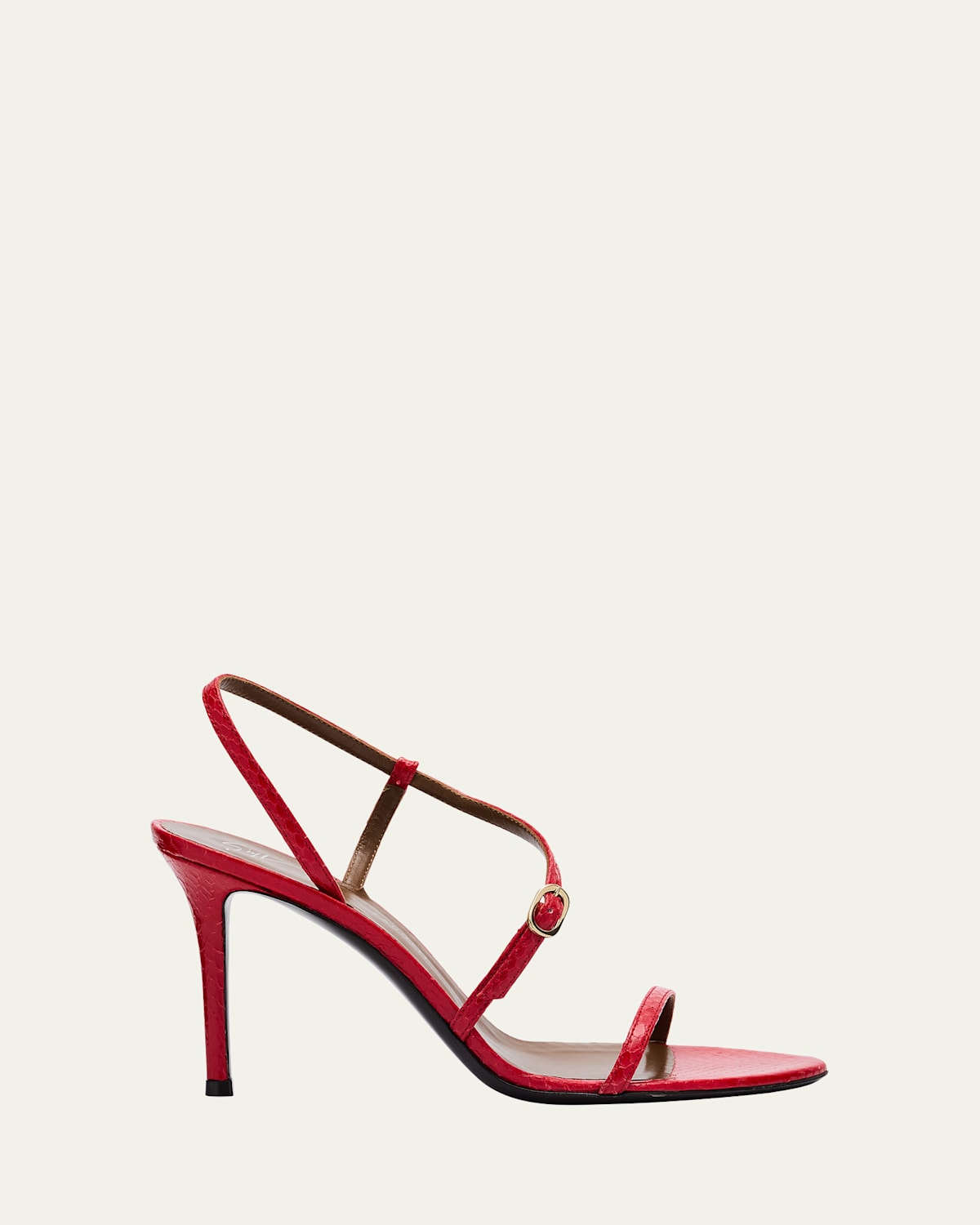 Giuseppe Zanotti Snakeskin Ankle Strap Stiletto Sandals In Rossetto