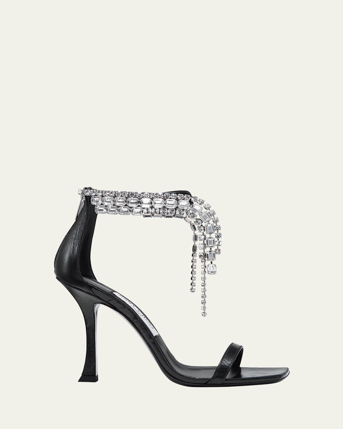 Jimmy Choo Verity Leather Crystal-Cuff Sandals